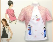 Kites, mice and diablos - 1960's style blouse - Women's size 12