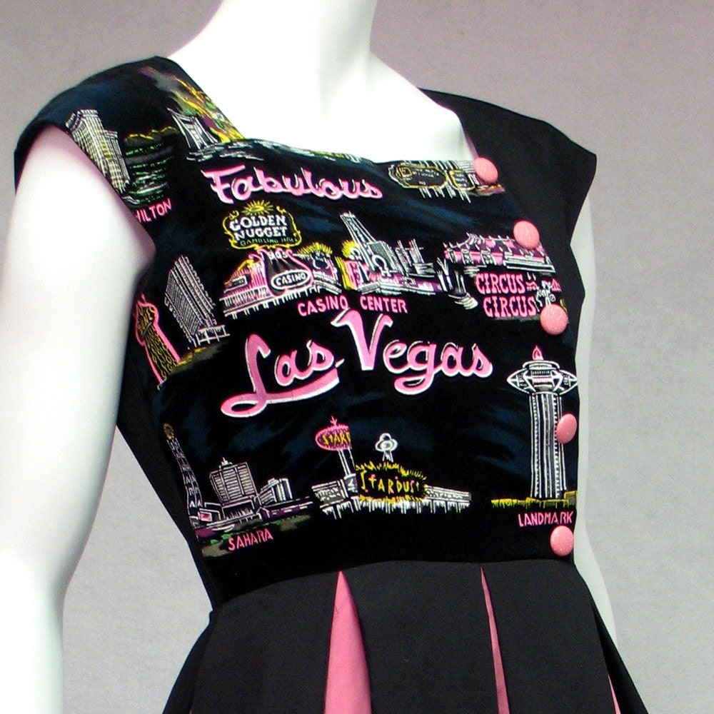 Items similar to Las Vegas 1950's style colorblocked party dress
