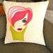 veronica mod face pillow cover home decor art 22x22