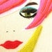 veronica mod face pillow cover home decor art 22x22