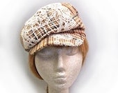 Coffee & Cream Newsboy Slouch Cap