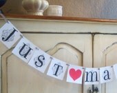 Just Married wedding banner, rustic, wedding banner, sign, custom colors, photo prop, engagement photo,heart, bride, groom,bridal shower