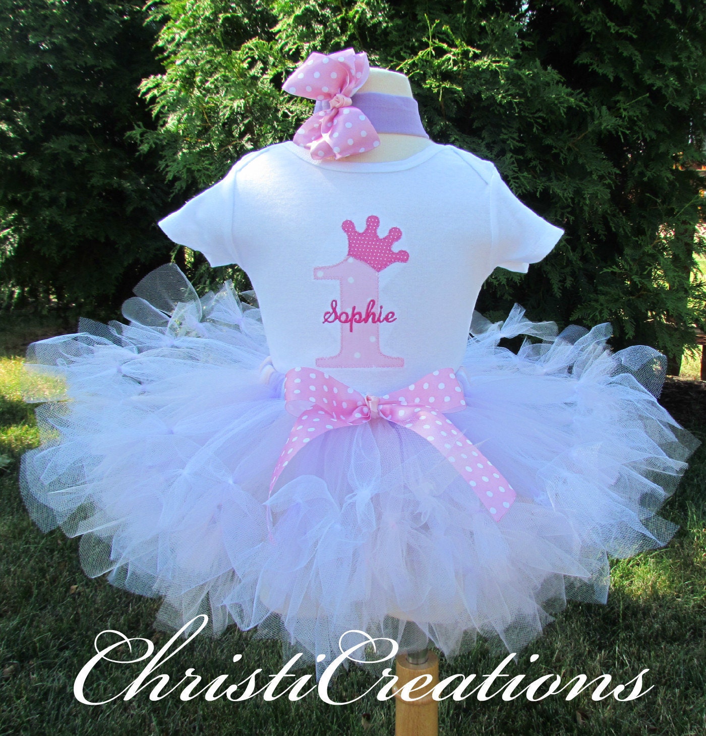 1st Birthday Pink Princess Custom Boutique Birthday Petti Tutu and Onesie Set Personalized