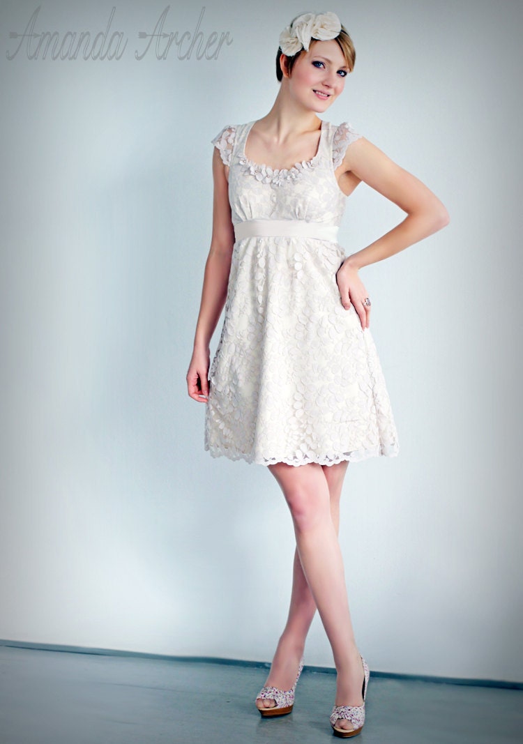 In Bloom, Nude Lace Dress, Made to Order
