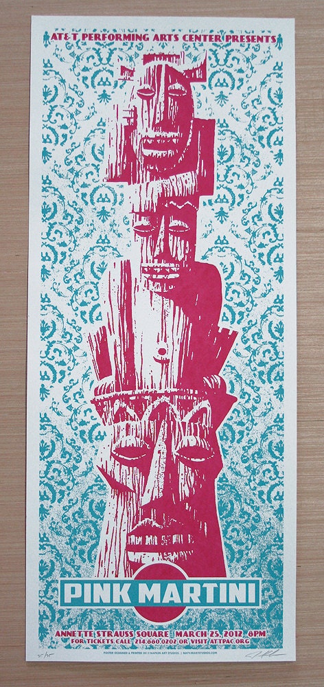 Pink Martini Silk Screened Gig Poster