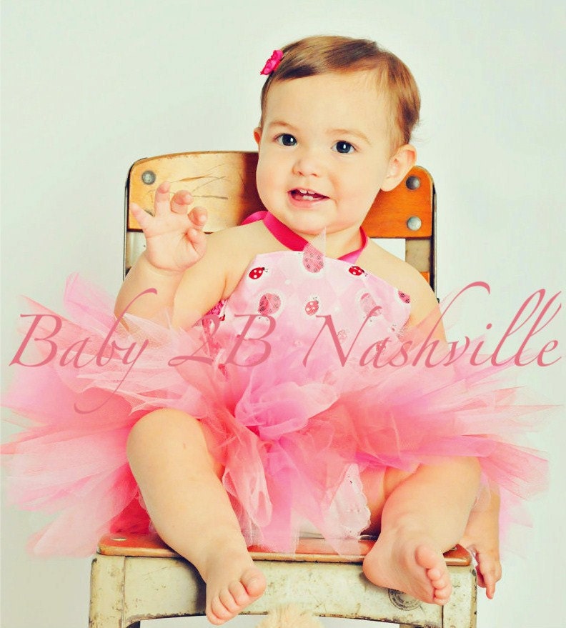 Hot Pink Ladybug Tutu  Outfit for Baby to 24M