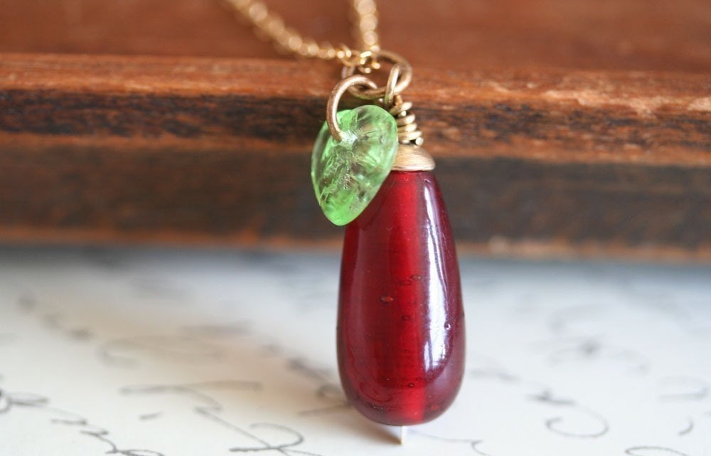 Red Necklace , Love Necklace, Valentine Necklace