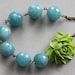Blue Agate Necklace, Flower Necklace, Garden Necklace, Agate Beaded Necklace