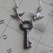 LOVE Bird Necklace, Antique Key Necklace, Vintage Skeleton Key Necklace with Silver Birds