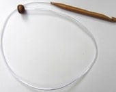 Bamboo Tunisian (Afghan) crochet hook with flexible cord size 6.0 mm - FREE SHIPPING