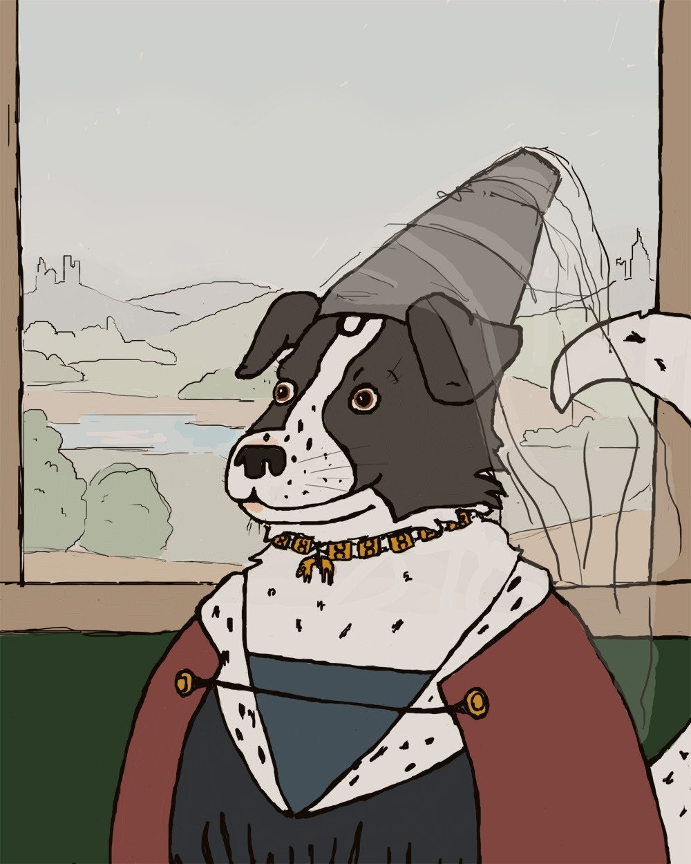 historical dog portrait: hoobie of burgundy