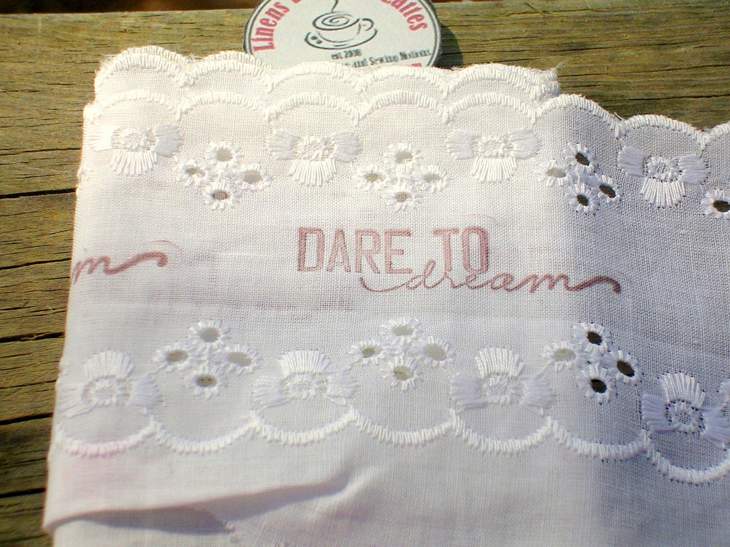 Dare to Dream Stamped White Trim Scrapbooking Sewing Crafts Altered Art Mixed Media .V28