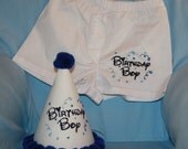 TLB Boy or Girl Personalized Birthday Hat and Boxers  Photographers Props Cake Smash