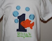 TLB Boy or Girl Personalized Birthday Goldfish Fish Shirt