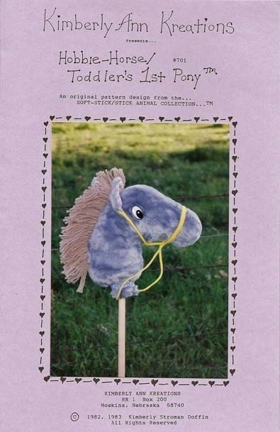 Kids Pony Farm Animal Stick Hobbie Horse Kim Loberg Sewing Pattern WHOA Team