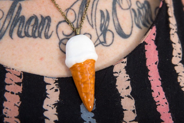 Vanilla Scoop Ice Cream Necklace