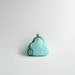 purse coin knit in robin egg blue cotton - with key chain