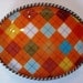 Jada Belt Buckle - Orange Argyle - Oval Wearable Art