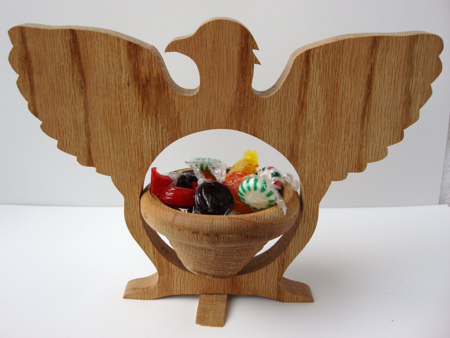 Patriotic Eagle Collapsible Wood Basket - Trivet makes a Unique, Functional Gift