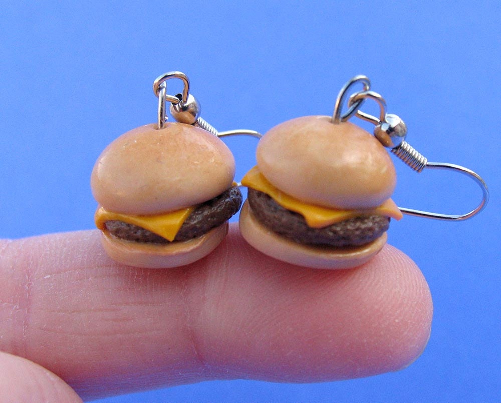 Fast Food Cheeseburger Earrings