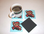 Perler Bead Coasters - SUPER MARIO