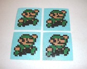 Perler Bead Coasters - LUIGI