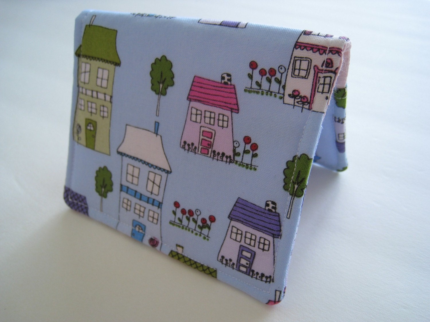 Lilac Neighborhood Houses Gift Card Holder / Business and Credit Card Holder