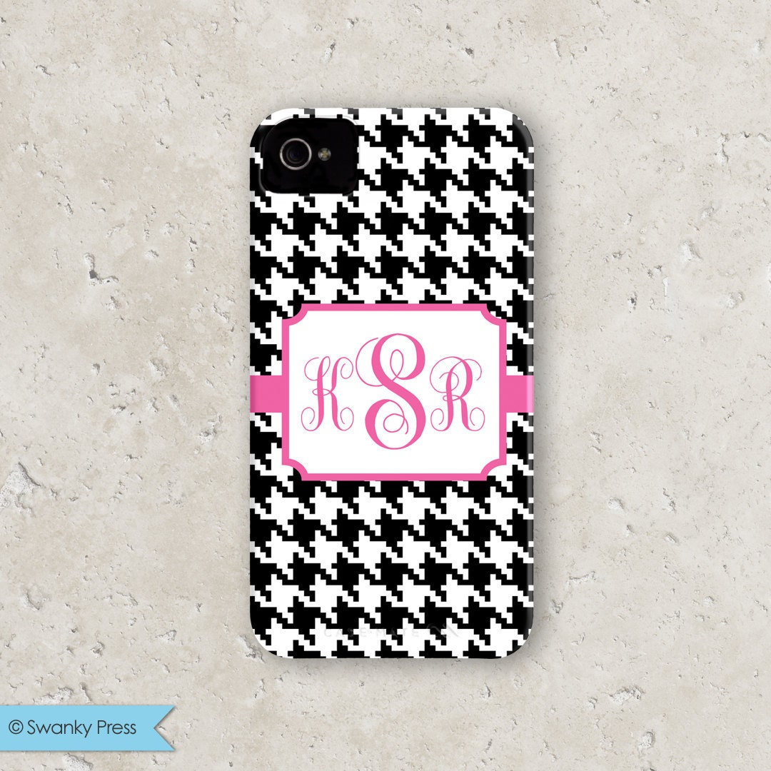 personalized custom iPhone 5 cell phone case - "houndstooth"