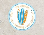 Surfboard Stickers . for Return address, Favors, Treat Bags and Envelope Seals Il_170x135