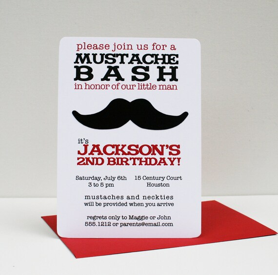 Mustache Bash Party Invitation Il_570xn