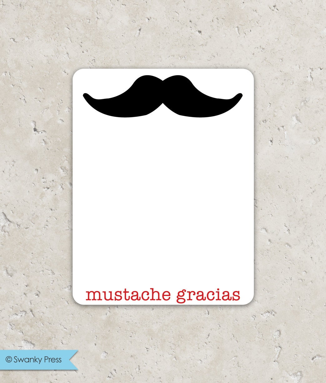 Mustache Flat Notecards Thank you notes Il_570xn