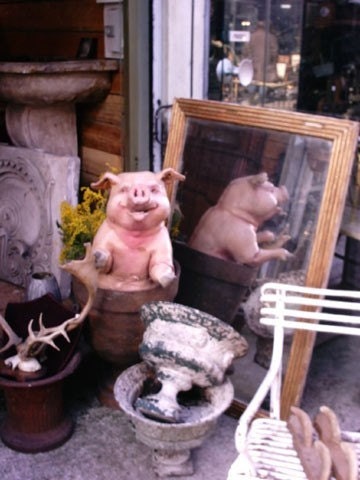 Pig in a Pot Vignette 5x7 Fine Art Print