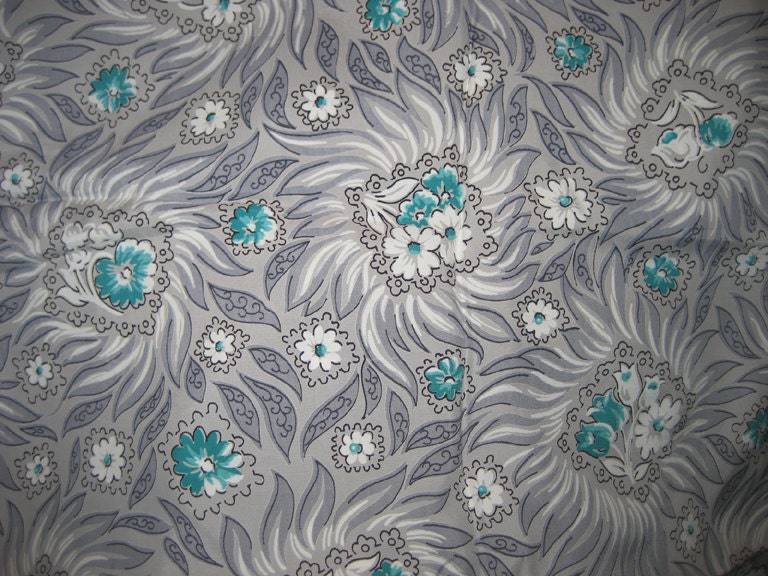 Beautiful Vintage 1930's Rayon Yardage Dove Grey 3.3 yds.