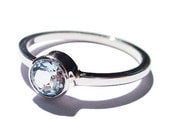 14K White Gold Blue Topaz Gemstone Wedding Band Bands Engagement Ring Rings Jewelry Jewellery SSR-526