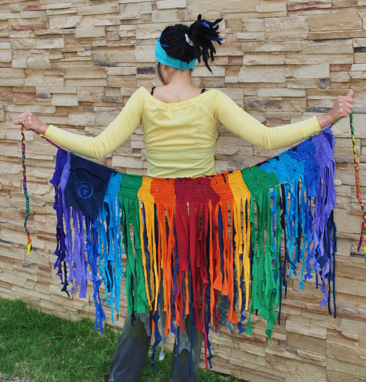 TattereD Tutu, Tattered Pixie Skirt, RaiNBoW IntersteLLaR WraP SkirT, Gypsy skiRt, Hippie skirt, Festival Clothing