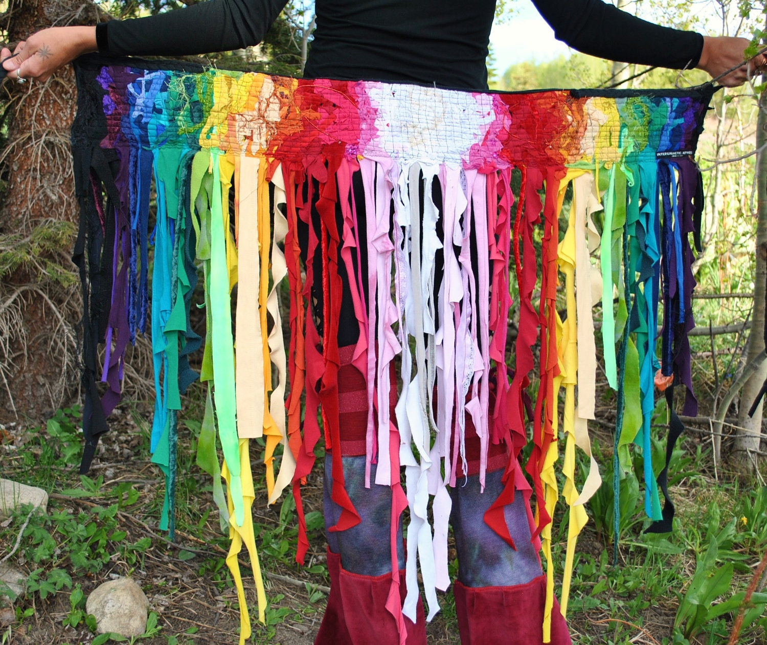 CusTom made for YOU SpeCtrUm TatteReD Tutu. RainboW Pixie Skirt, FestivaL Wrap Skirt with a stash pocket