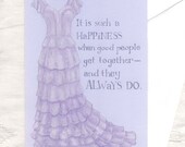 Jane Austen wedding card - quotation, bride, Regency, Yardia