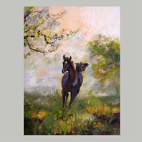 Horse Equestrian Original Oil Painting by Ginette Callaway