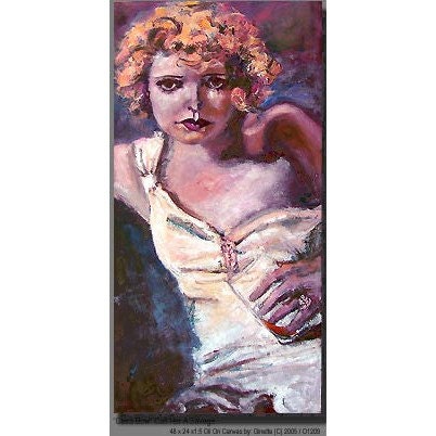 Clara Bow -The IT Girl - Old Hollywood Silent Movies Original Oil Painting by Ginette Callaway