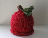 Red Apple Hat - Chunky - Photography Prop - 0-3 Months - In Stock - Ready to Ship