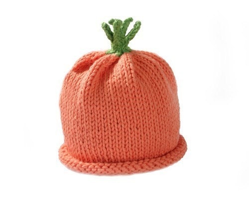 Carrot Hat for Baby - Sz 0-3 Months - Spring - Early Harvest - In Stock - Ready to Ship