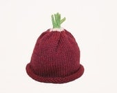 Radish Hat for Baby - Fall - Autumn - Harvest - Wool - Natural - 3-6 months - Made to order - Photography Prop or Everyday Use