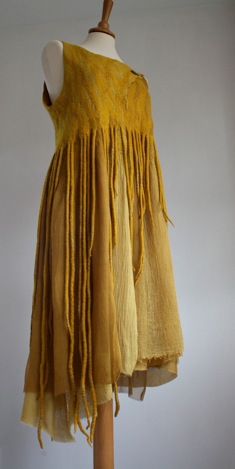 Merino Silk Dress, naturally dyed, OOAK