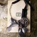 statement necklace - grey ribbon and floral with tulle necklace - fleur de sel gris