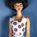 Barbie Clothes White Retro Print Sheathdress