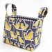 SALE SALE SALE Fabric Organizer Basket Bin Reversible grey and yellow