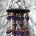 Blue Goldstone Windchime / Wind Chime with Recycled Aluminum and Copper Wrapped Blue Glass Marble Prisms, Outdoor Garden