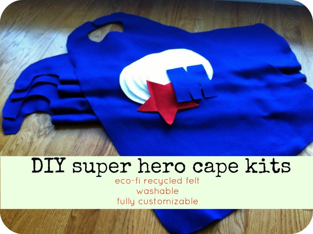 Super Hero Capes: diy FELT birthday party favors set of 10
