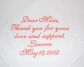 Wedding Handkerchief 100% Italian Linen Personalized and Custom