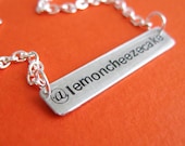 Personalized Twitter Necklace in aluminum -hand stamped